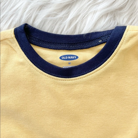 Old Navy Boys Yellow/Navy Blue Monster Print Pajama Set NWT Sz 5 - Picture 3 of 5